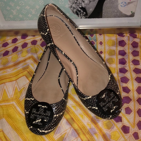 Tory Burch Shoes - Tory Burch ballet flats Size 9 , blk and white print!